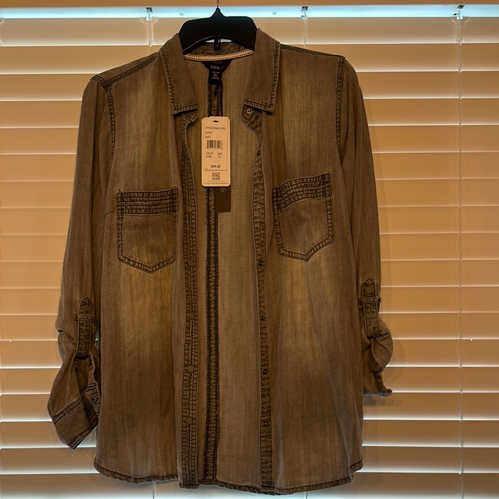 Intro. Women's Brown Button Down Shirt